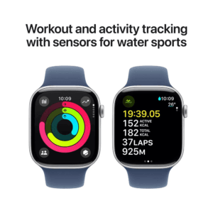 Apple Watch Series 10 GPS 46mm , Silver Aluminum Case with Denim Sport Band - Image 3