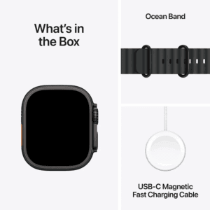Apple Watch Ultra 2 GPS + Cellular 49mm, Black Titanium Case with Black Ocean Band - Image 4