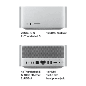 Mac Studio (2025): Apple M4 Max chip with 14‑core CPU, 32‑core GPU, 36GB RAM, 512GB SSD - Silver.(MU963) - Image 4